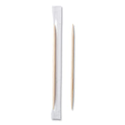 Mint Cello-Wrapped Wood Toothpicks, 2.5", Natural, 1,000/box, 15 Boxes/carton