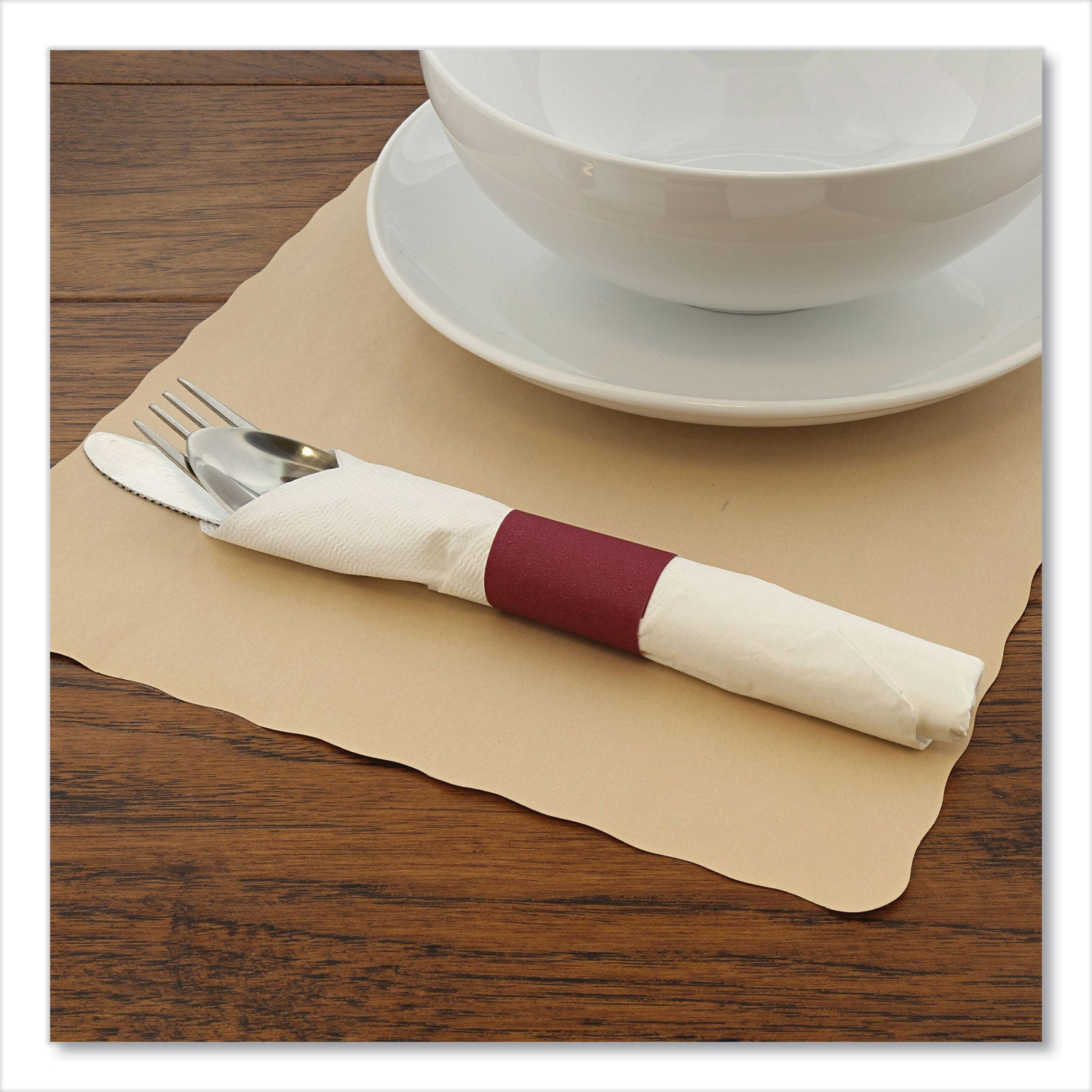 Napkin Bands, Burgundy, 2500/pack, 8 Packs/carton