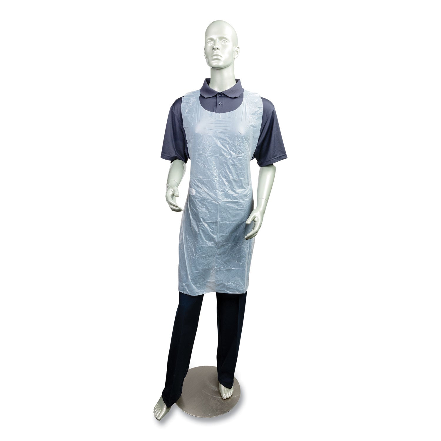 Poly Apron, 28 x 46,  One Size Fits All, White, 100/Pack, 10 Packs/Carton