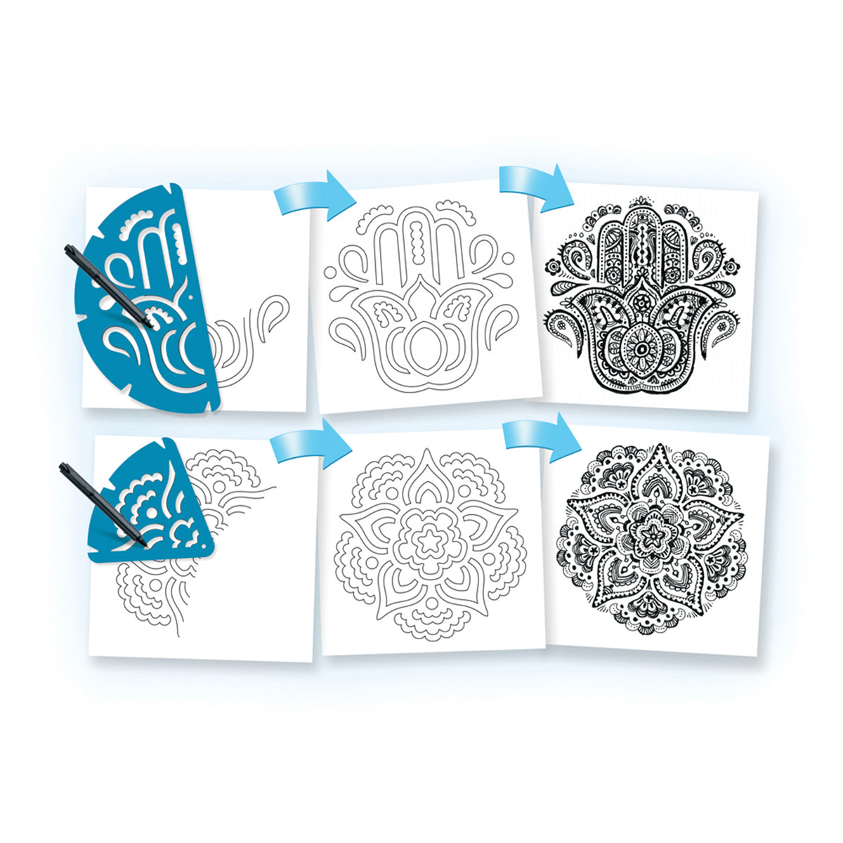 FRACTION MANDALA STENCILS