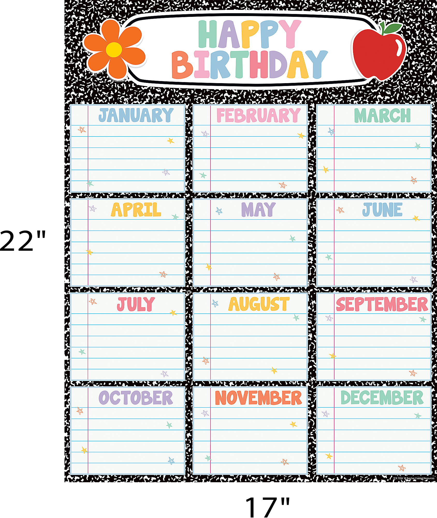 Cool for School Composition Happy Birthday Chart