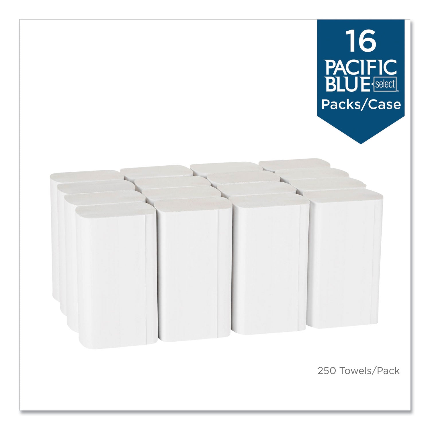 Pacific Blue Select Multifold Premium Paper Towels - 1 Ply - 9.20" Width x 9.40" Length - White - Paper - 250/Pack - 16 / Carton