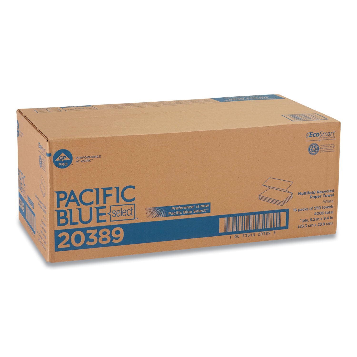 Pacific Blue Select Multifold Premium Paper Towels - 1 Ply - 9.20" Width x 9.40" Length - White - Paper - 250/Pack - 16 / Carton