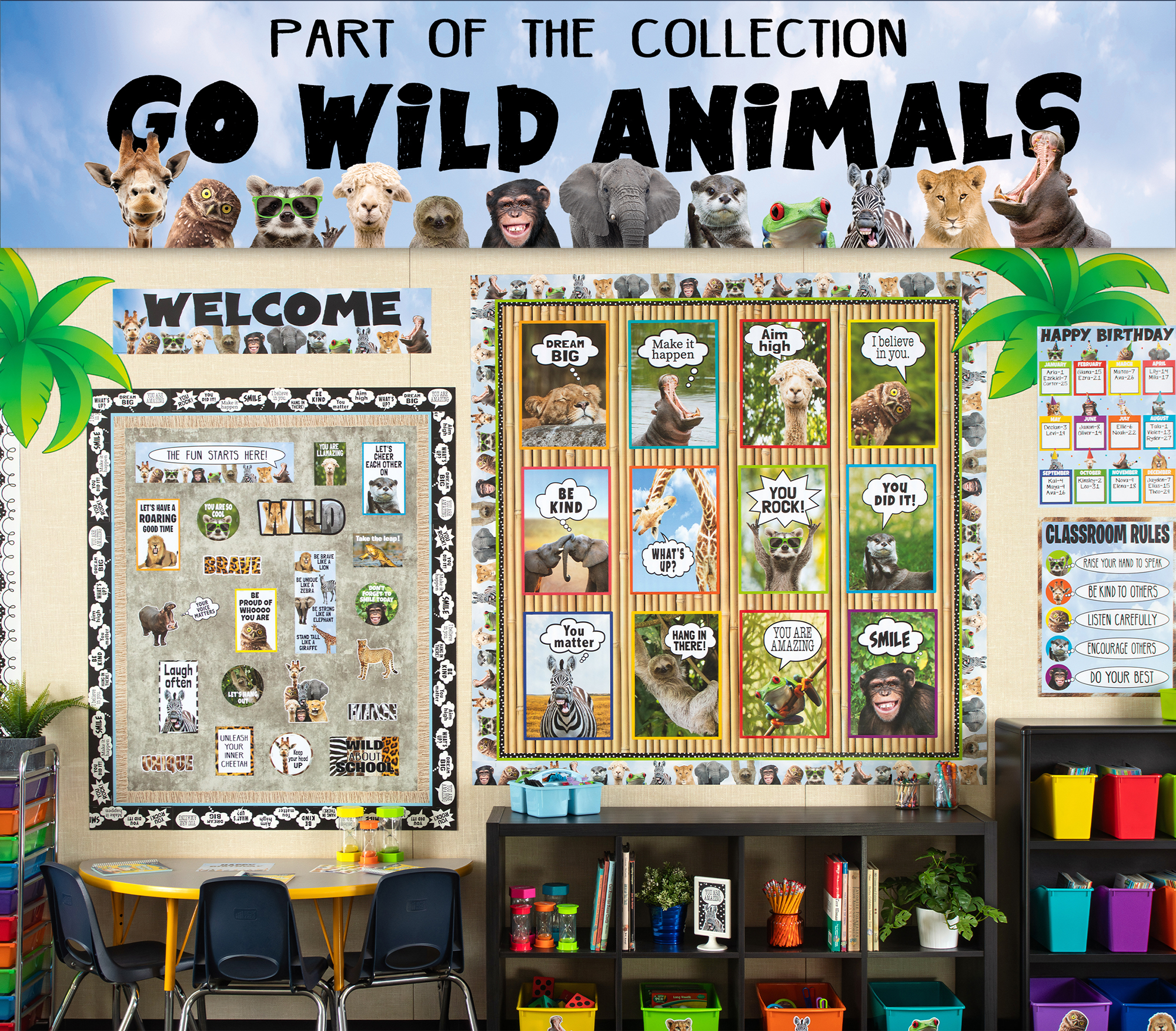 Go Wild Animals Happy Birthday Chart
