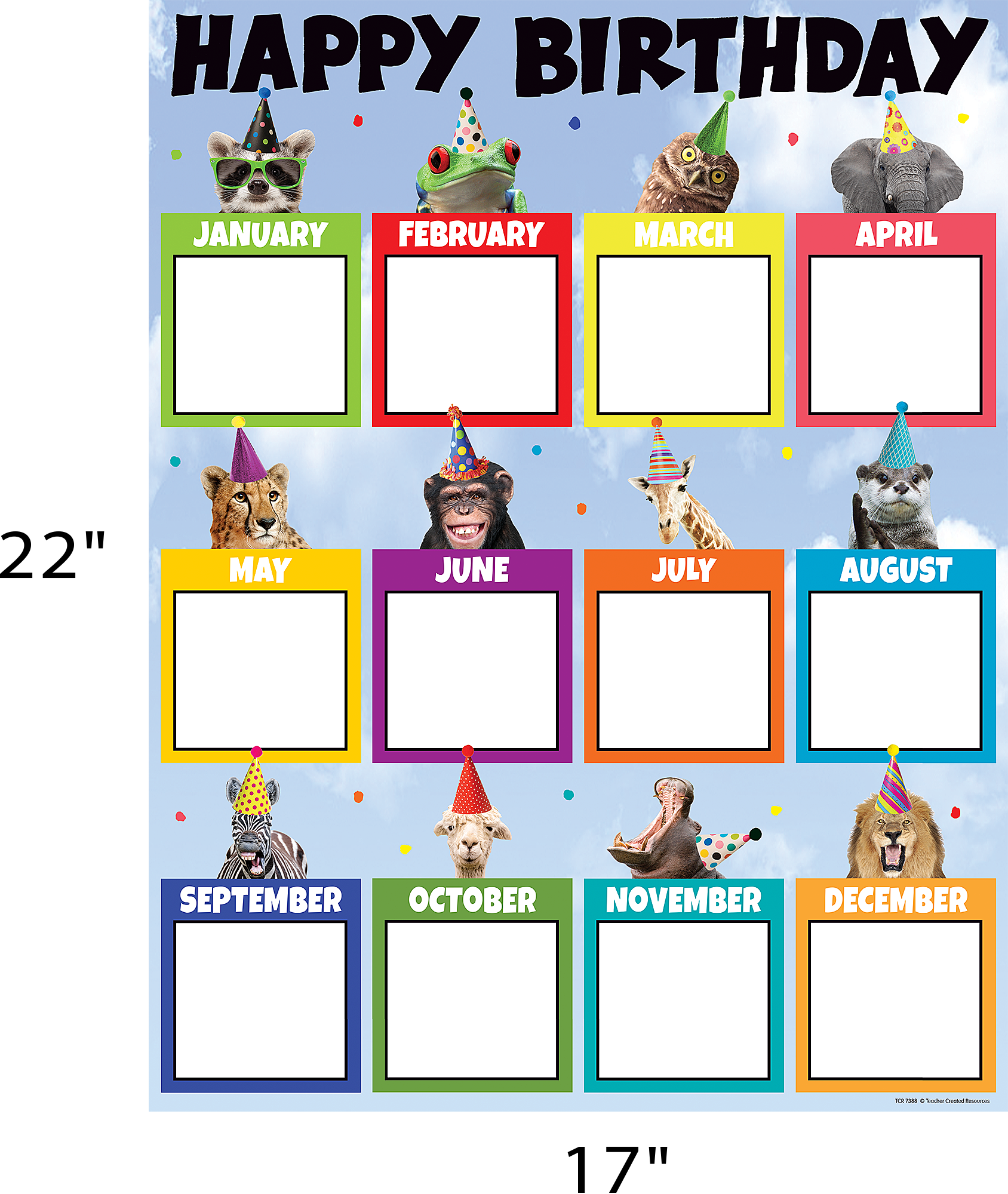 Go Wild Animals Happy Birthday Chart