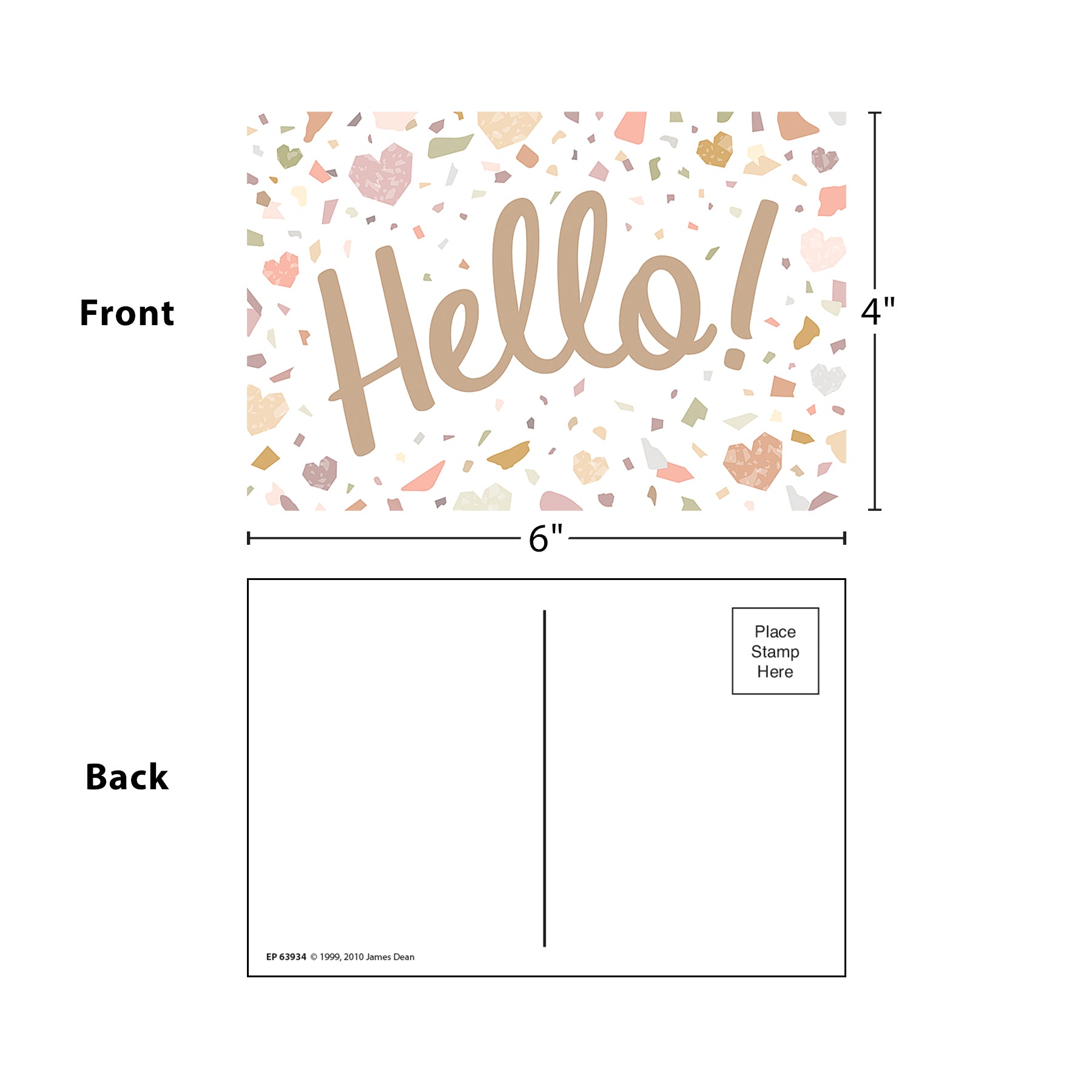 Terrazzo Tones Hello Postcards, Pack of 30