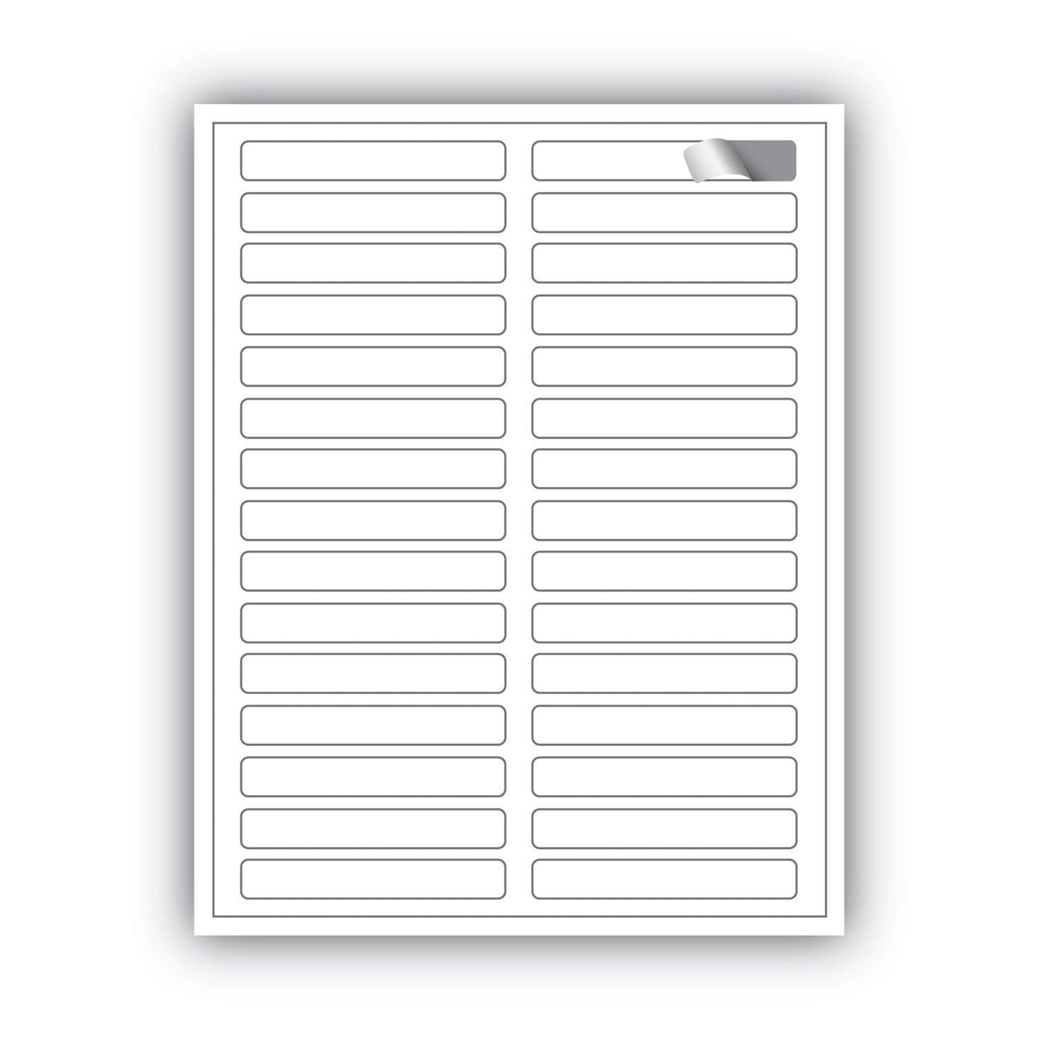43/64" Width x 3 7/16" Length - Permanent Adhesive - Inkjet, Inkjet - White - 30 / Sheet - 1500 / Box
