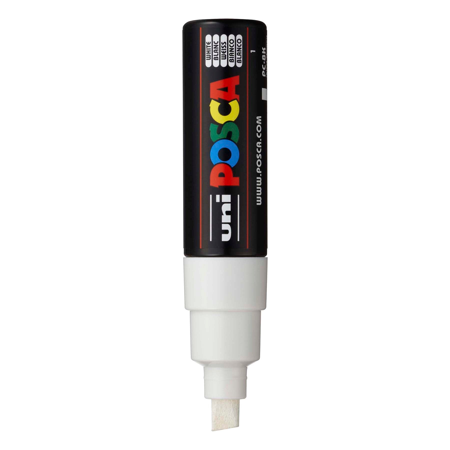 uni® POSCA PC-8K Water-Based Paint Markers, Broad Tip (8mm), White