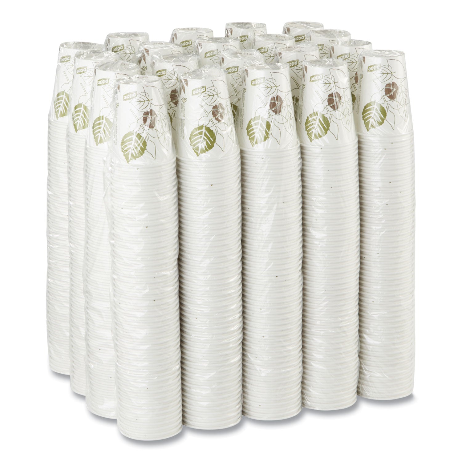 Dixie Pathways 8 oz Paper Hot Cups By GP Pro - 8 fl oz - White - Paper - Hot Drink - 50/Pack - 20 / Carton