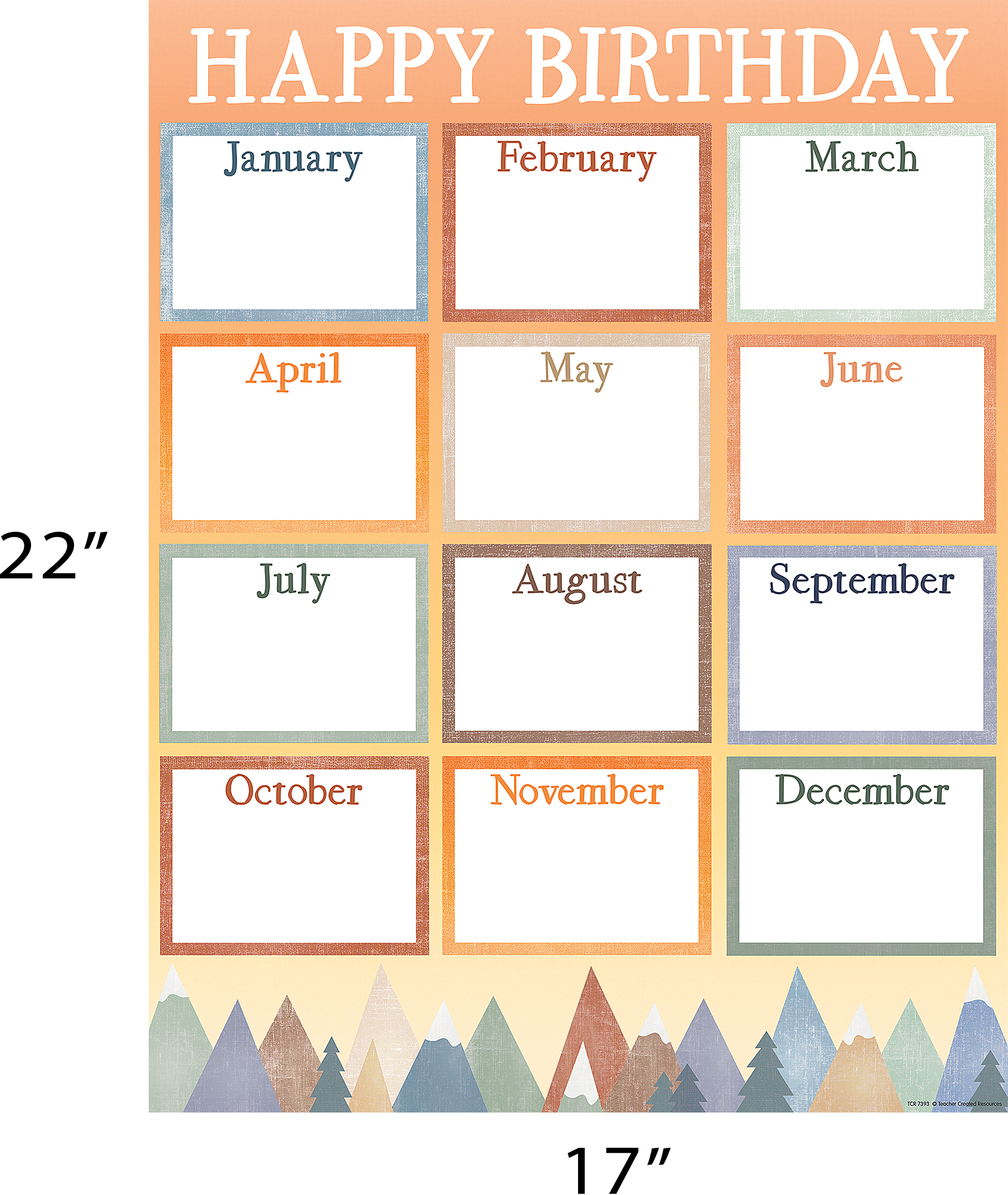 Moving Mountains Happy Birthday Chart