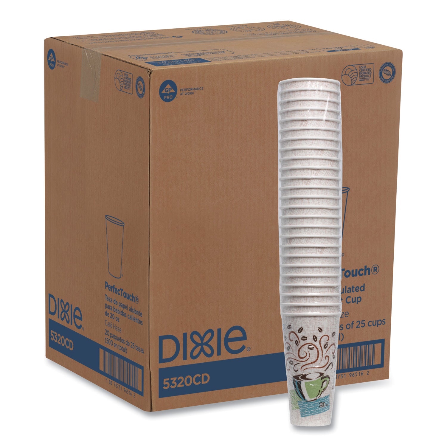 20 fl oz - White, Green, Brown - Paper - Hot Drink - 25/Pack - 20 / Carton