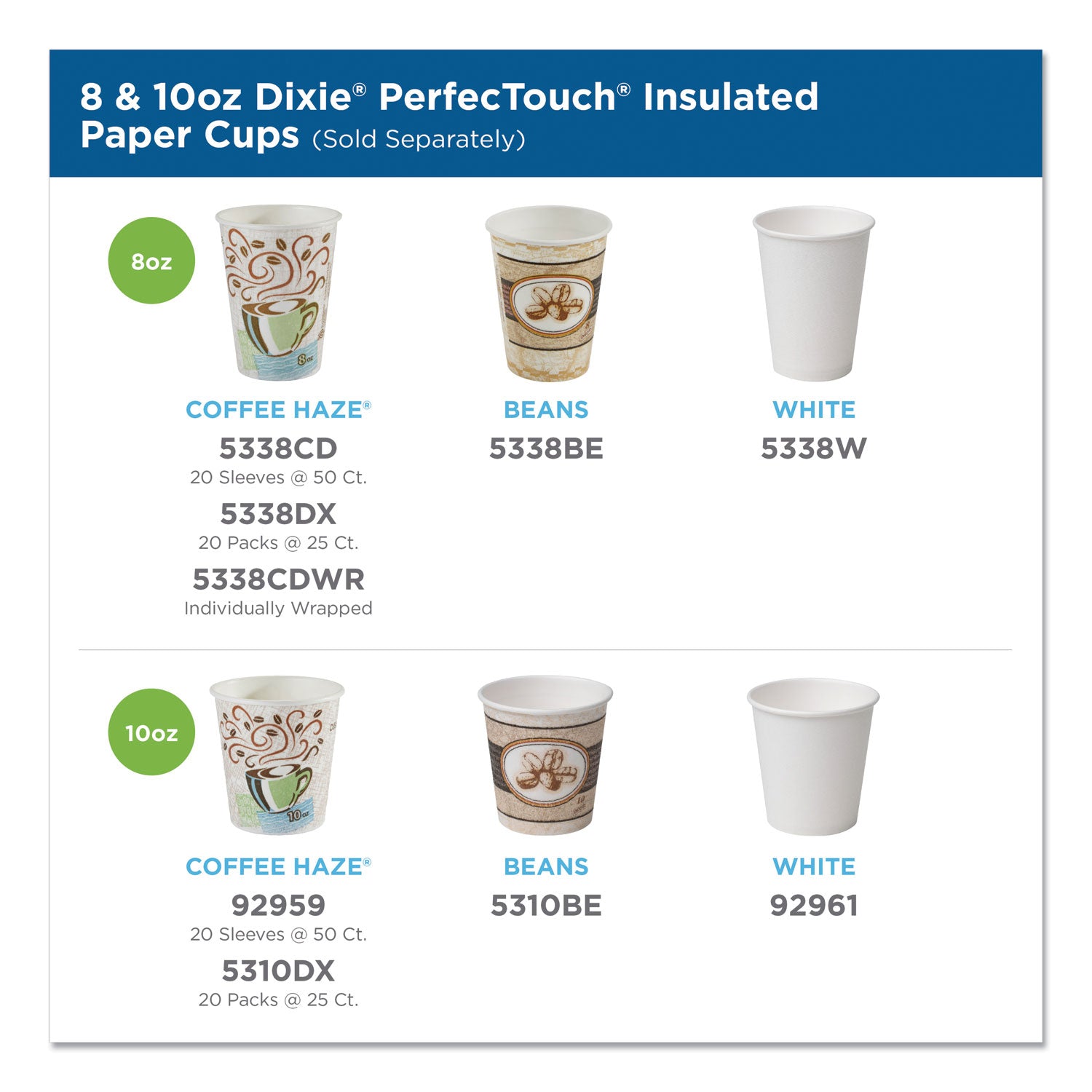 Dixie PerfecTouch 16 oz Insulated Paper Hot Coffee Cups by GP Pro - 16 fl oz - Coffee Haze - Paper - Hot Drink, Coffee - 25 / Pack