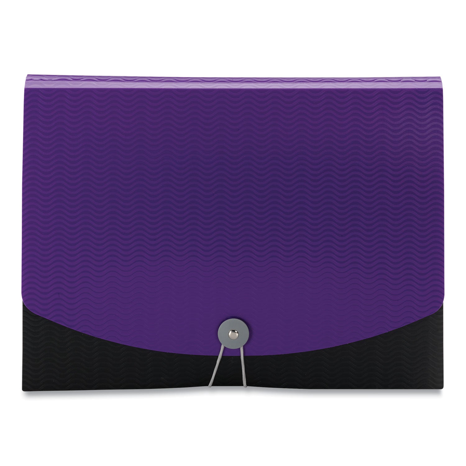 Smead Wave Pattern Poly Expanding File, Letter Size, 12 Pockets, Purple/Black, 1 Each