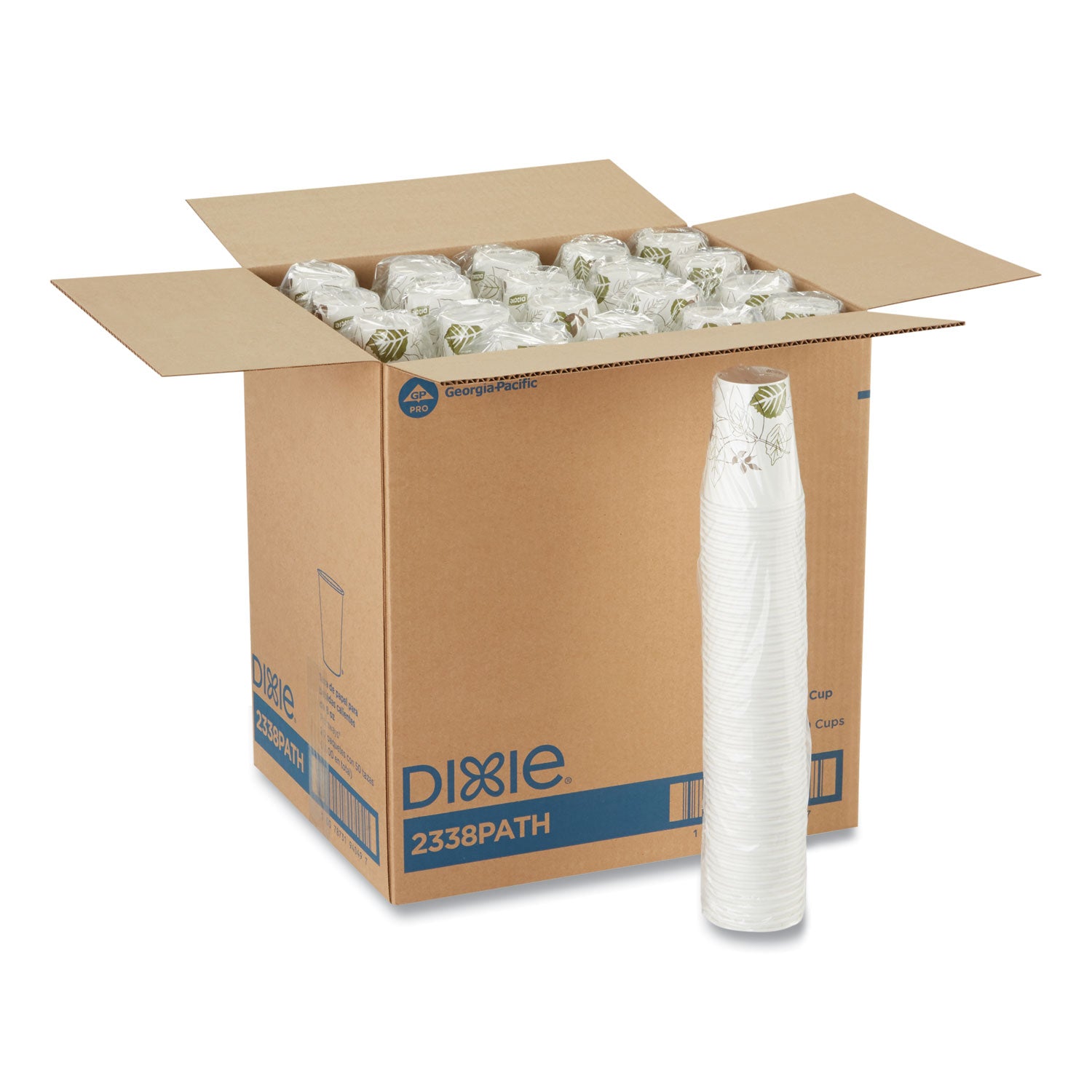 Dixie Pathways 8 oz Paper Hot Cups By GP Pro - 8 fl oz - White - Paper - Hot Drink - 50/Pack - 20 / Carton