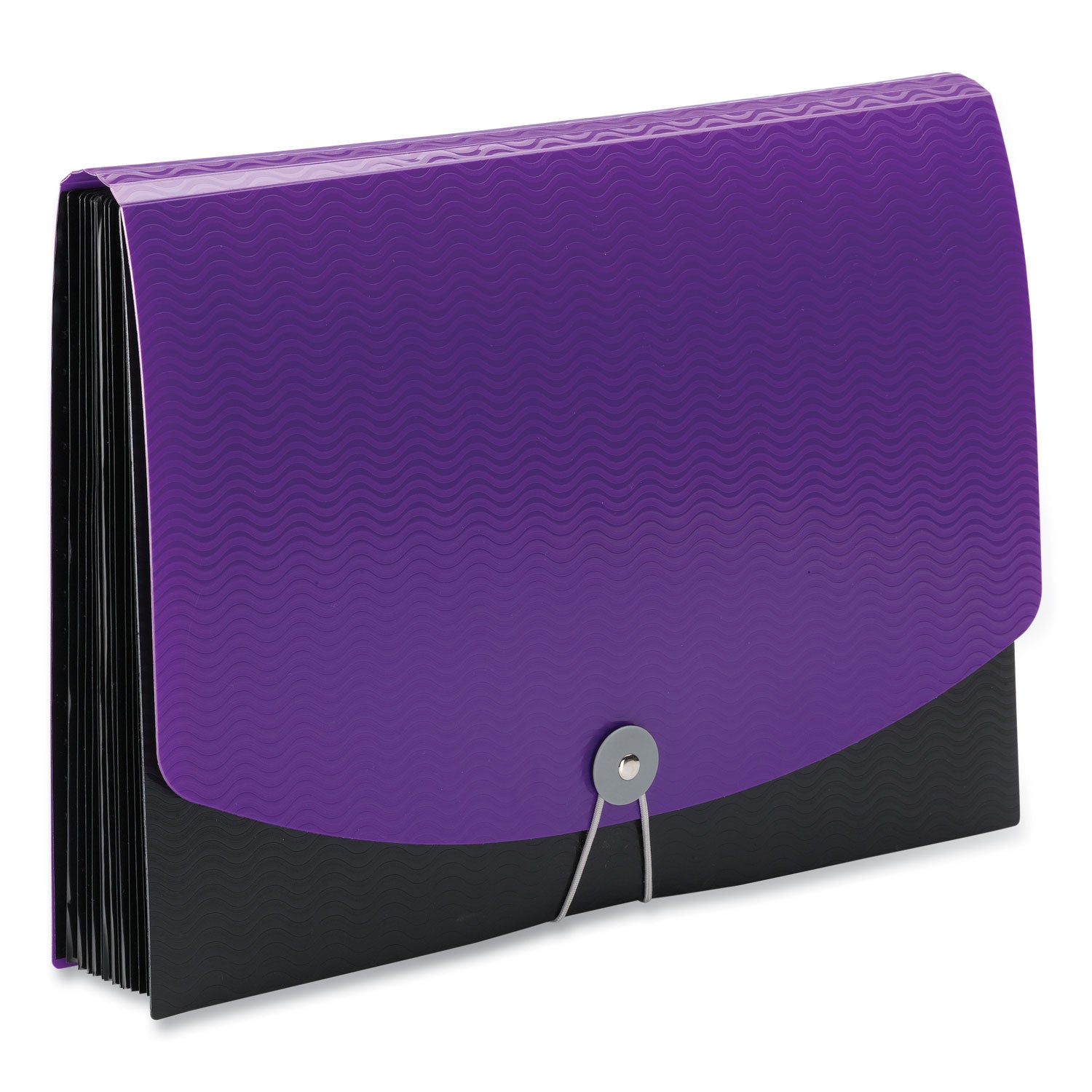 Smead Wave Pattern Poly Expanding File, Letter Size, 12 Pockets, Purple/Black, 1 Each