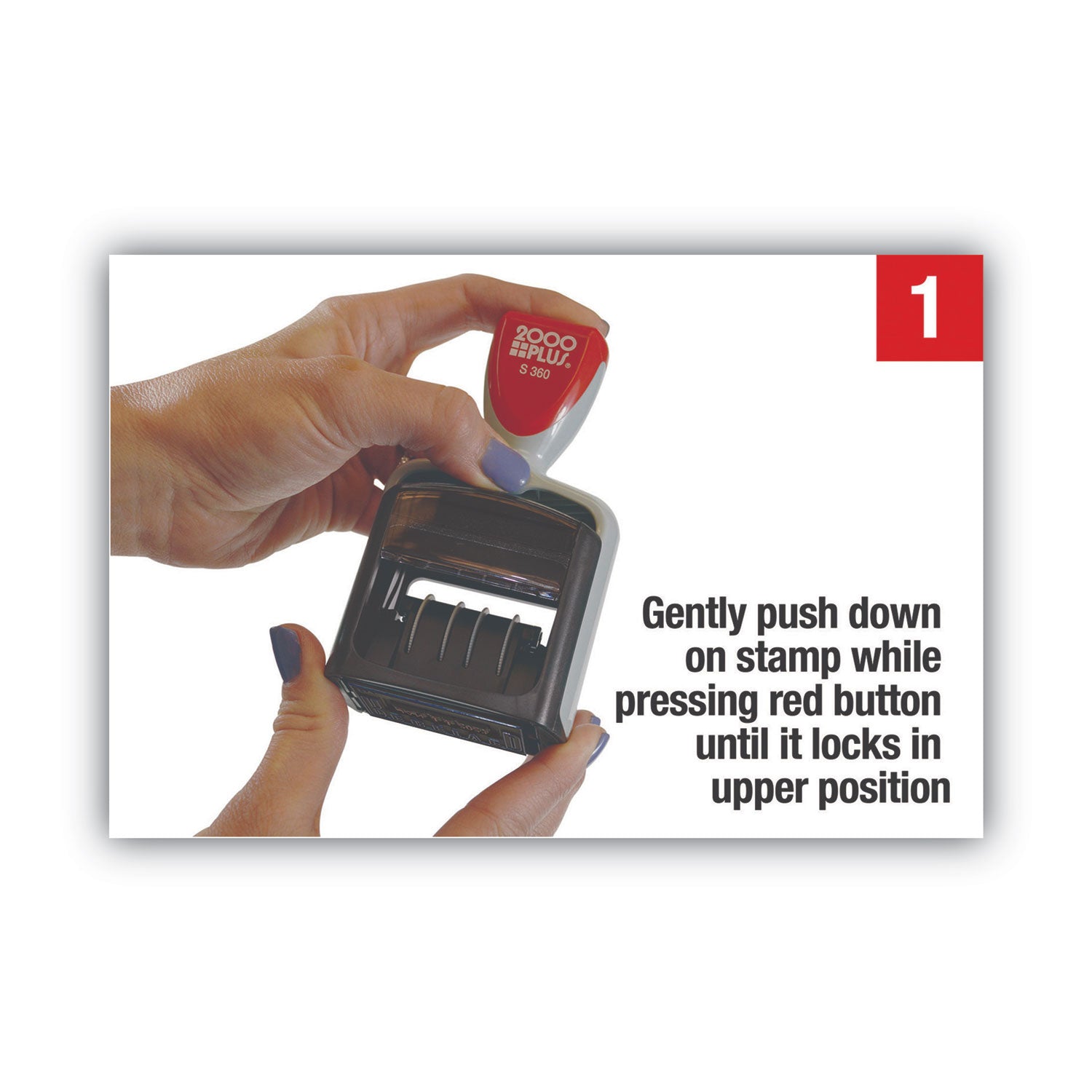 Message/Date Stamp - RECEIVED - 1" Impression Width - 4 Bands - Blue, Red - Plastic Plastic - 1 Each