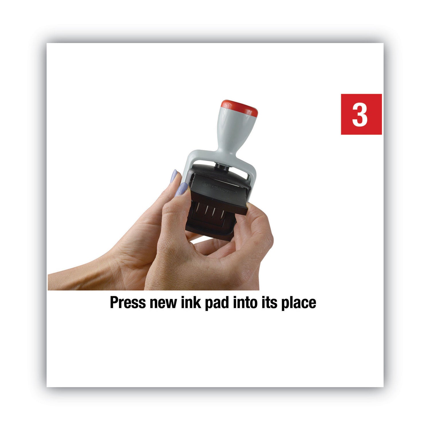 Message/Date Stamp - RECEIVED - 1" Impression Width - 4 Bands - Blue, Red - Plastic Plastic - 1 Each