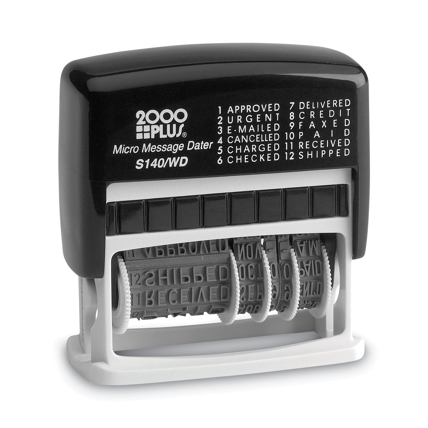 Message/Date Stamp - APPROVED, URGENT, E-MAILED, CANCELLED, CHARGED, CHECKED, CREDIT, FAXED, PAID, RECEIVED, SHIPPED, ... - 0.16" Impression Width x 11.06" Impression Length - 5000 Impression(s) - 1 Each