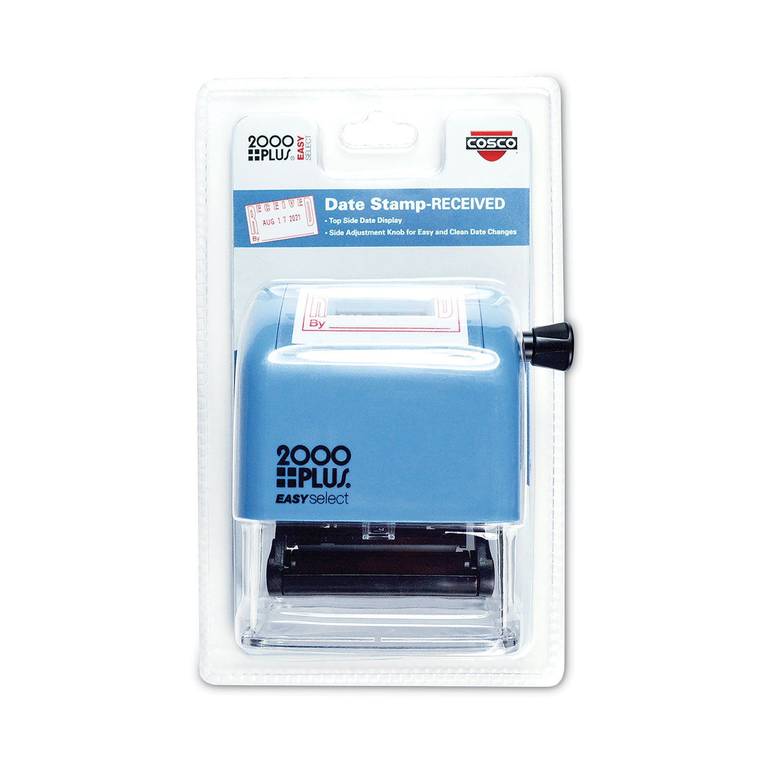 Message/Date Stamp - RECEIVED - 1" Impression Width x 1.81" Impression Length - 4 Bands - Red, Blue - 1 Each