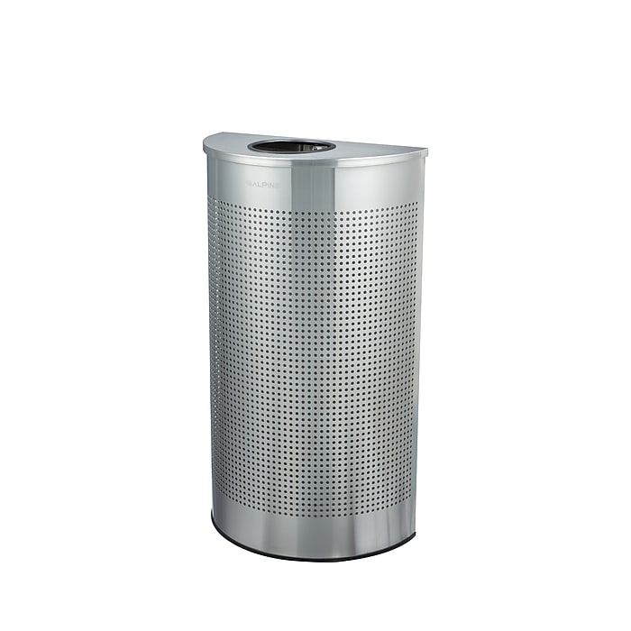12 Gallon Stainless Steel Perforated Half Round Decorative Waste Receptacle