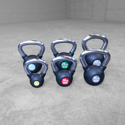 Chrome Handle, Rubber Kettle Bell Set One Each 5-30