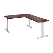 Bush Business Furniture Move 60 Series 60W Height Adjustable L Shaped Standing Desk in Hansen Cherry with Metallic Gray Base - 59.45" Width x 76.97" Depth x 27.44" Height