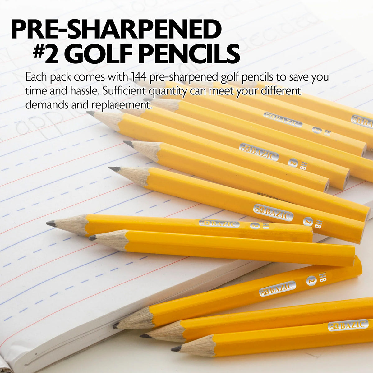 144PK PRESHARPENED NO2 GOLF PENCIL