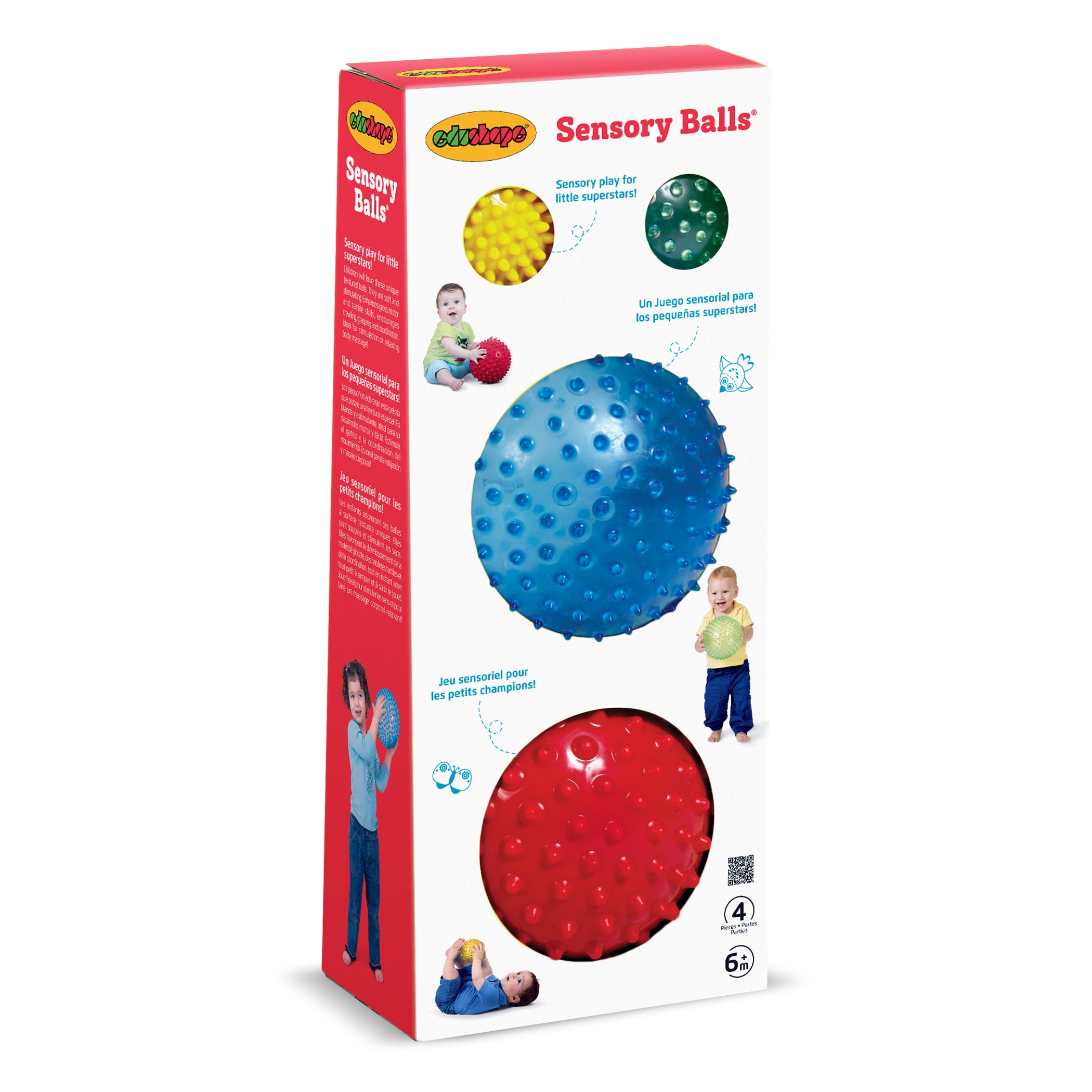 The Original Sensory Balls Mega Pack - Pack of 4 Vibrant Colorful and Unique Textured Balls for Baby