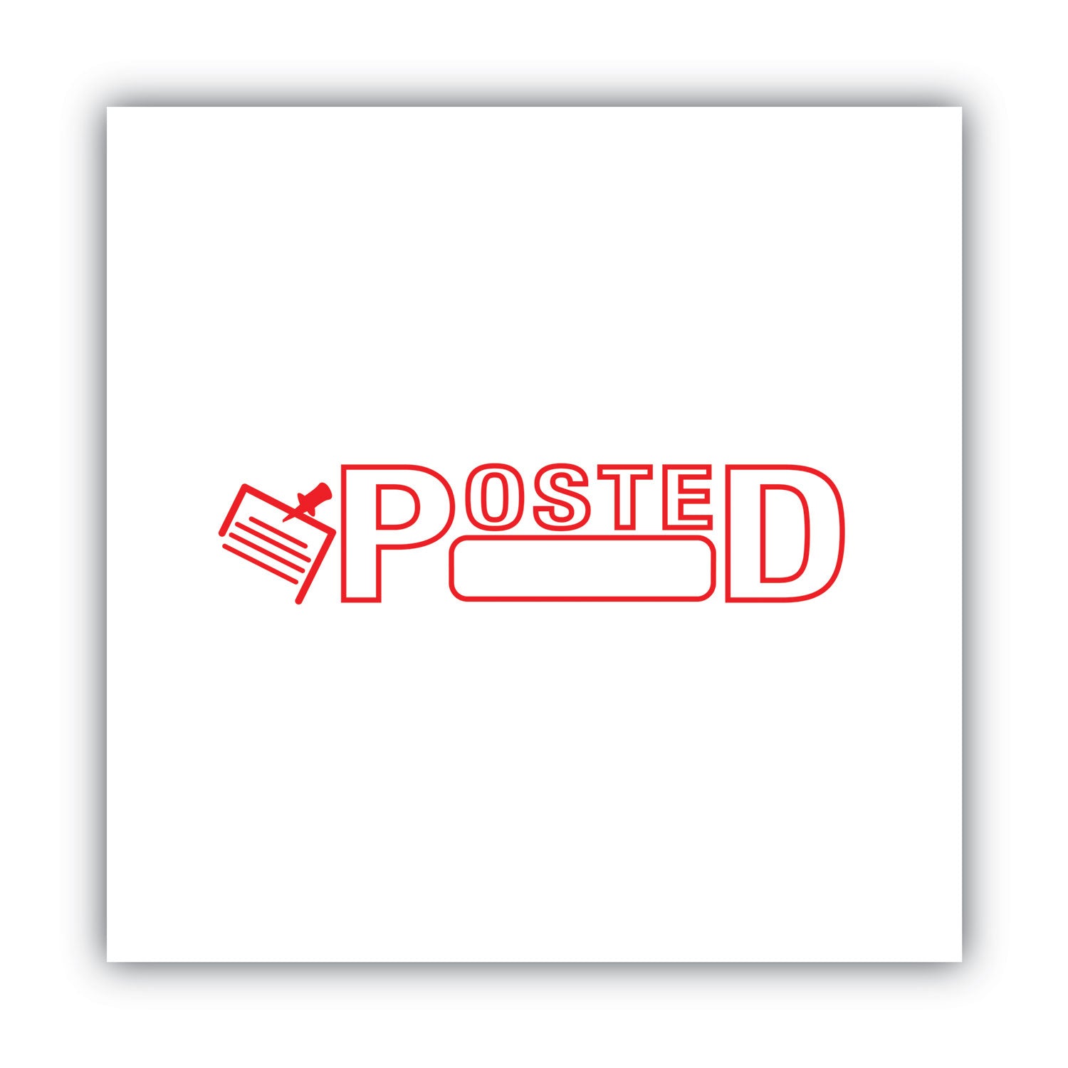 Pre-Inked Shutter Stamp, Red, POSTED, 1.63 x 0.5
