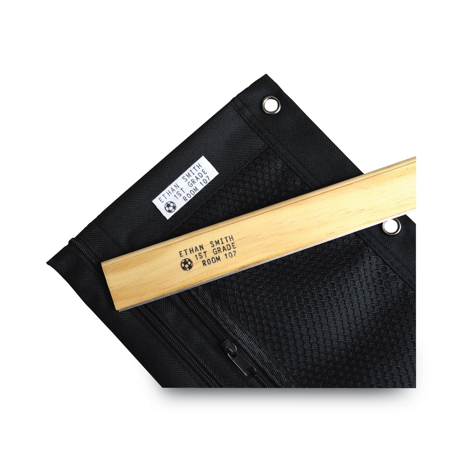 Custom Message Stamp - 3 Line(s) - 14 Characters/Line - 1.50" Impression Width x 0.56" Impression Length - 1000 Impression(s) - Black - 1 Each