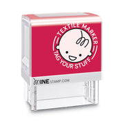 Custom Message Stamp - 3 Line(s) - 14 Characters/Line - 1.50" Impression Width x 0.56" Impression Length - 1000 Impression(s) - Black - 1 Each