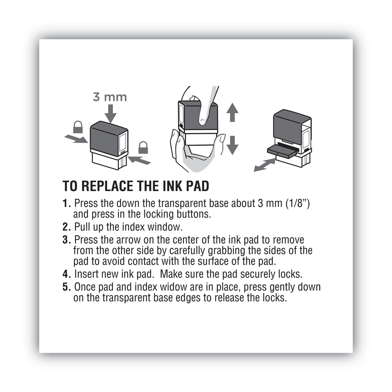 COSCO 2000 Plus Stamp L-60 Replacement Ink Pad, Black, 1 Each