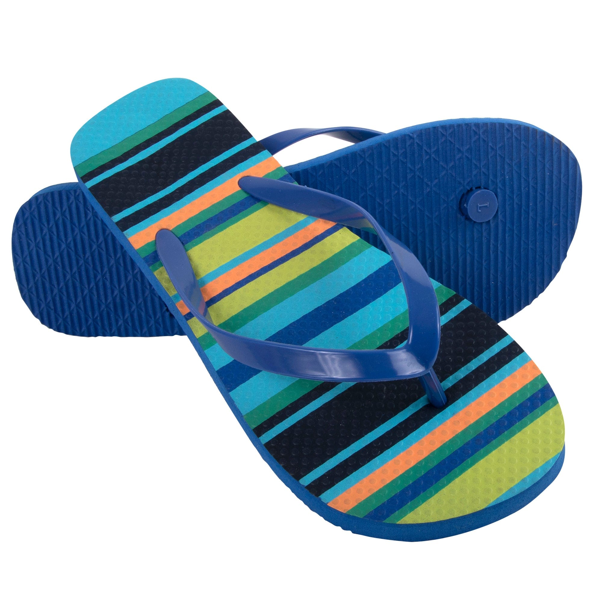 Women's Striped Flip Flops - Assorted Colors - 50 pairs in the Pack