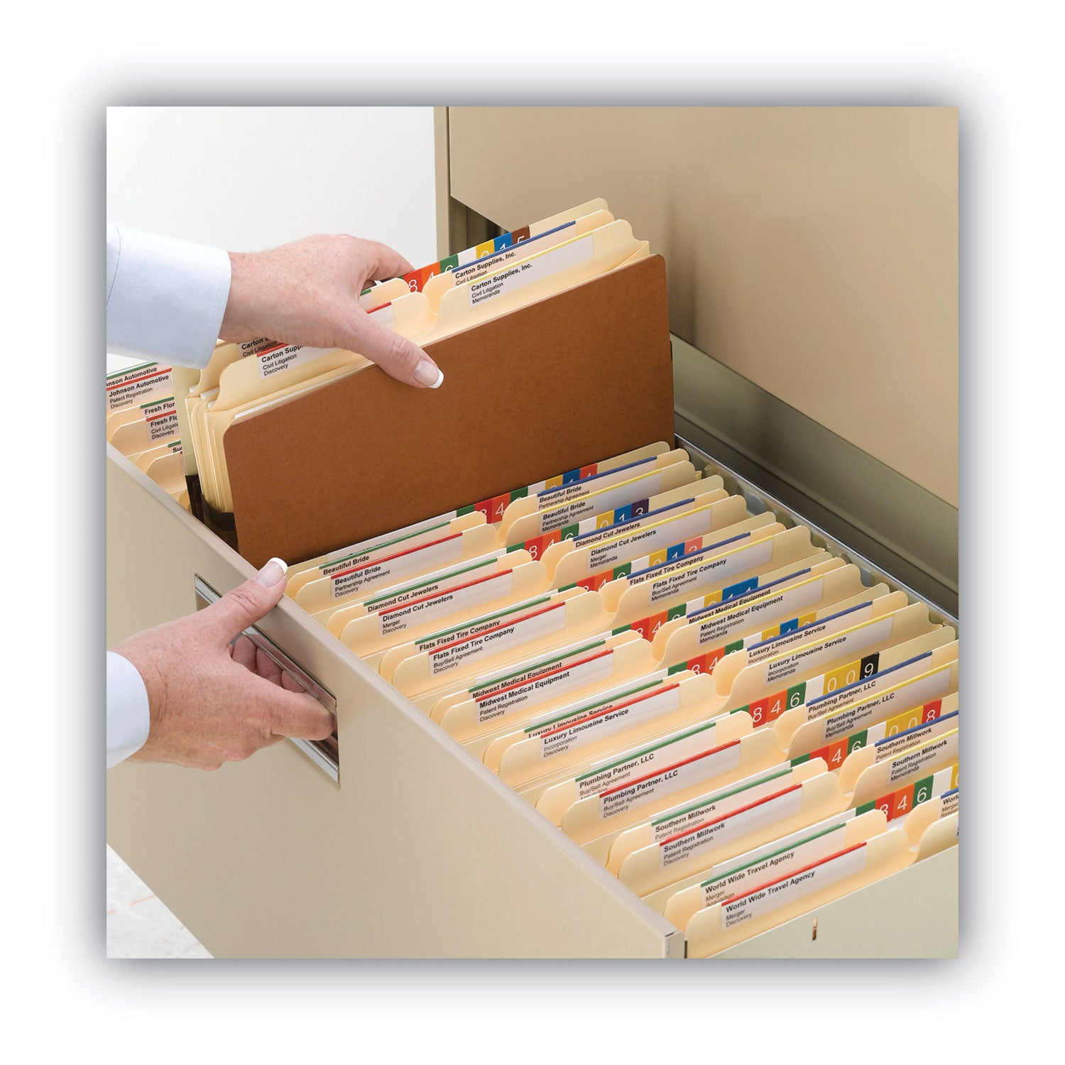Smead Straight Tab Cut Letter Recycled File Pocket - 8 1/2" x 11" - 3 1/2" Expansion - Top Tab Location - 12.5 pt. - Redrope - Reinforced Corner, Reinforced Gusset - 30% Recycled - 50 / Box
