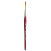 Velvetouch Long Round Brush, Synthetic Bristles, Short Handle Mixed Media Paintbrush, Scarlet, Size 8, 1 Count