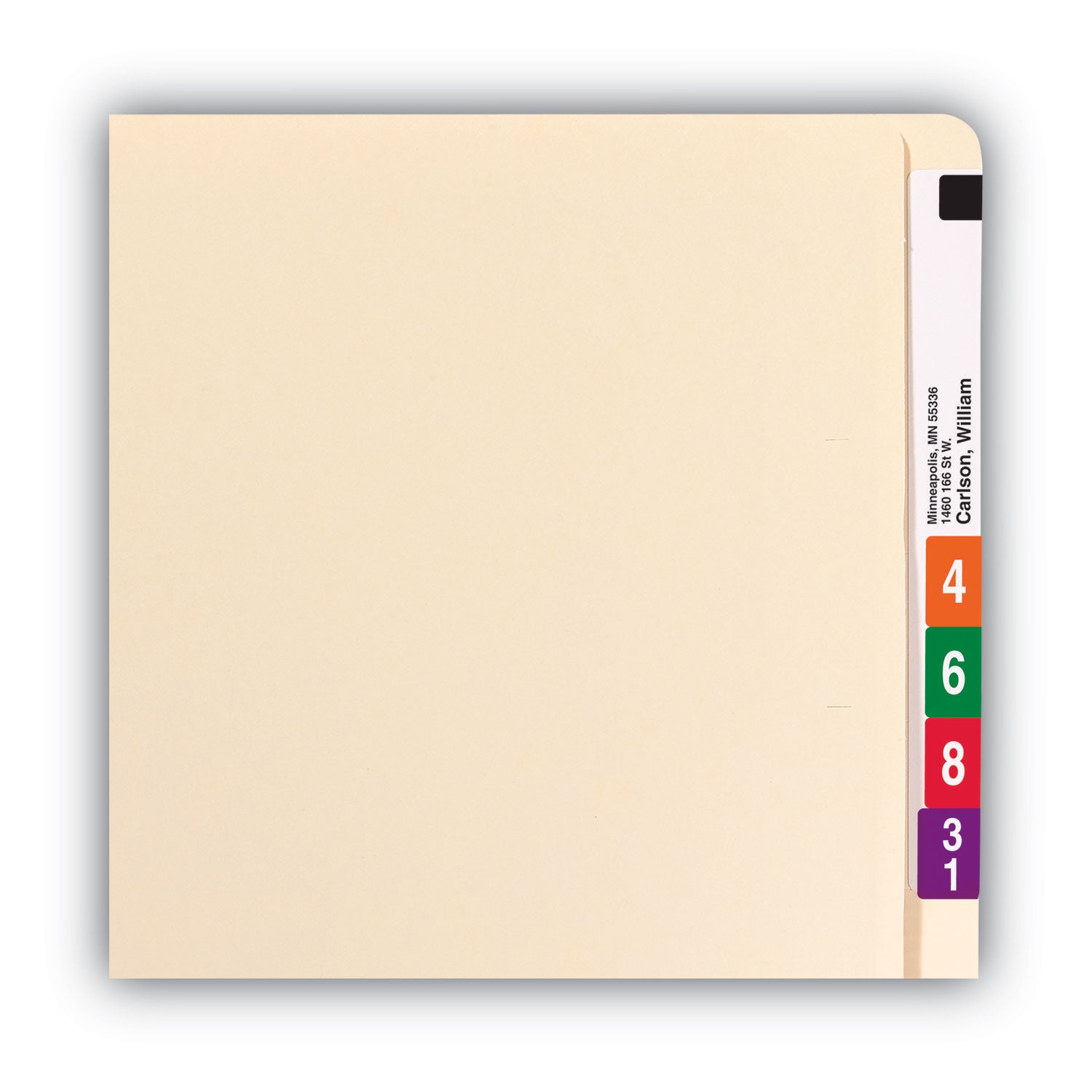 Smead Straight Tab Cut Letter Recycled End Tab File Folder - 8 1/2" x 11" - 3/4" Expansion - 14 pt. - 2 Plys - Manila - Embossed - 10% Recycled - 100 / Box
