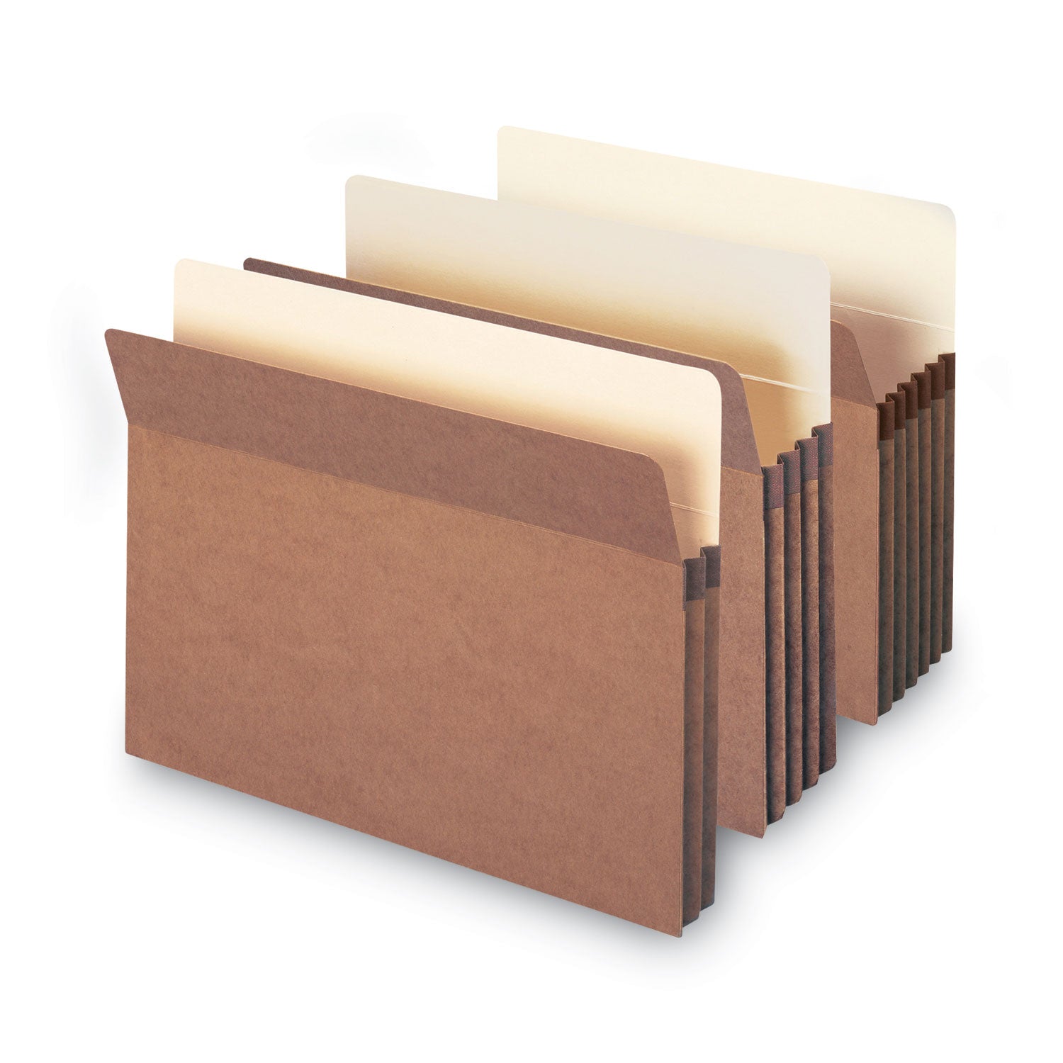 Smead Straight Tab Letter Size Recycled File Pocket, 8.5" x 11", 5.25" Expansion, Redrope, Tear Resistant, Reinforced Gusset, 30% Recycled, 10/Box