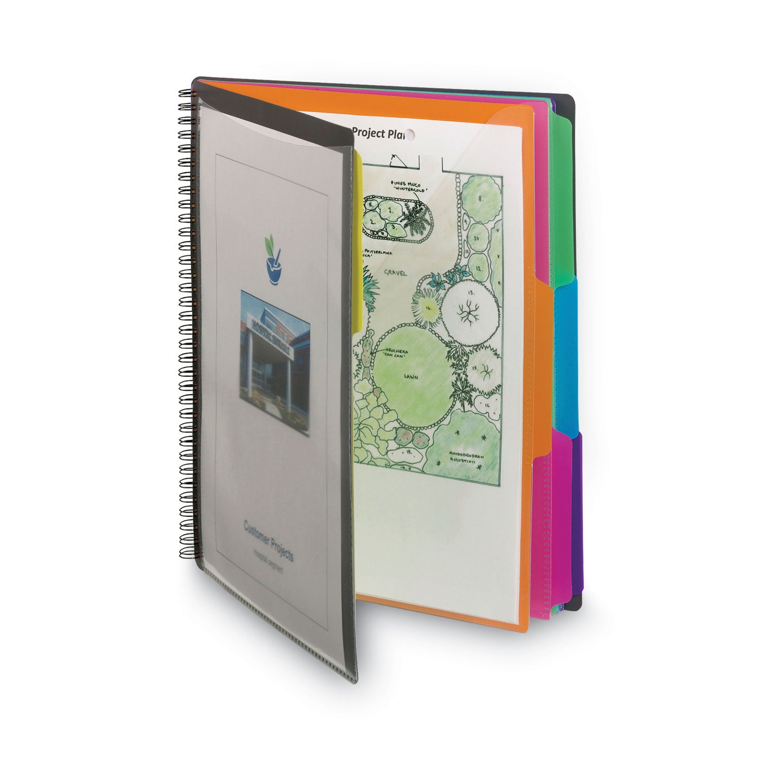 Smead 1/3 Tab Cut Letter Organizer Folder - 8 1/2" x 11" - 12 Pocket(s) - Assorted Tab Position - Gray - 1 Each