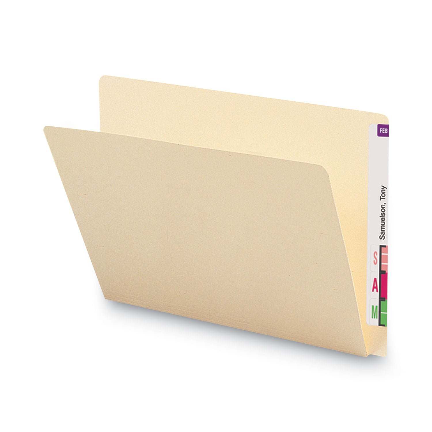 Smead Straight Tab Cut Letter Recycled End Tab File Folder - 8 1/2" x 11" - 3/4" Expansion - 14 pt. - 2 Plys - Manila - Embossed - 10% Recycled - 100 / Box