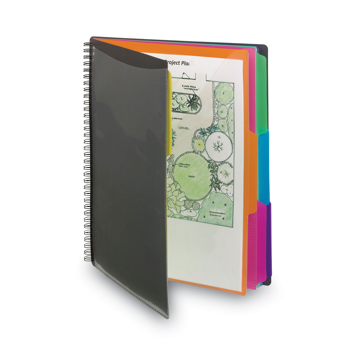 Smead 1/3 Tab Cut Letter Organizer Folder - 8 1/2" x 11" - 12 Pocket(s) - Assorted Tab Position - Gray - 1 Each