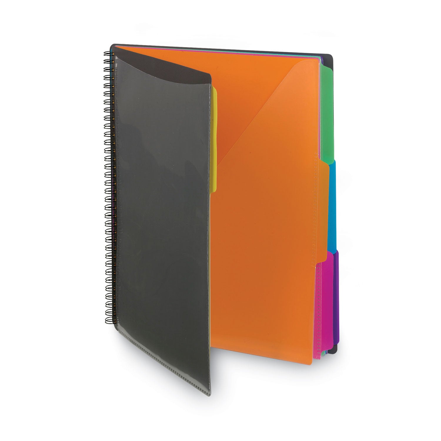 Smead 1/3 Tab Cut Letter Organizer Folder - 8 1/2" x 11" - 12 Pocket(s) - Assorted Tab Position - Gray - 1 Each