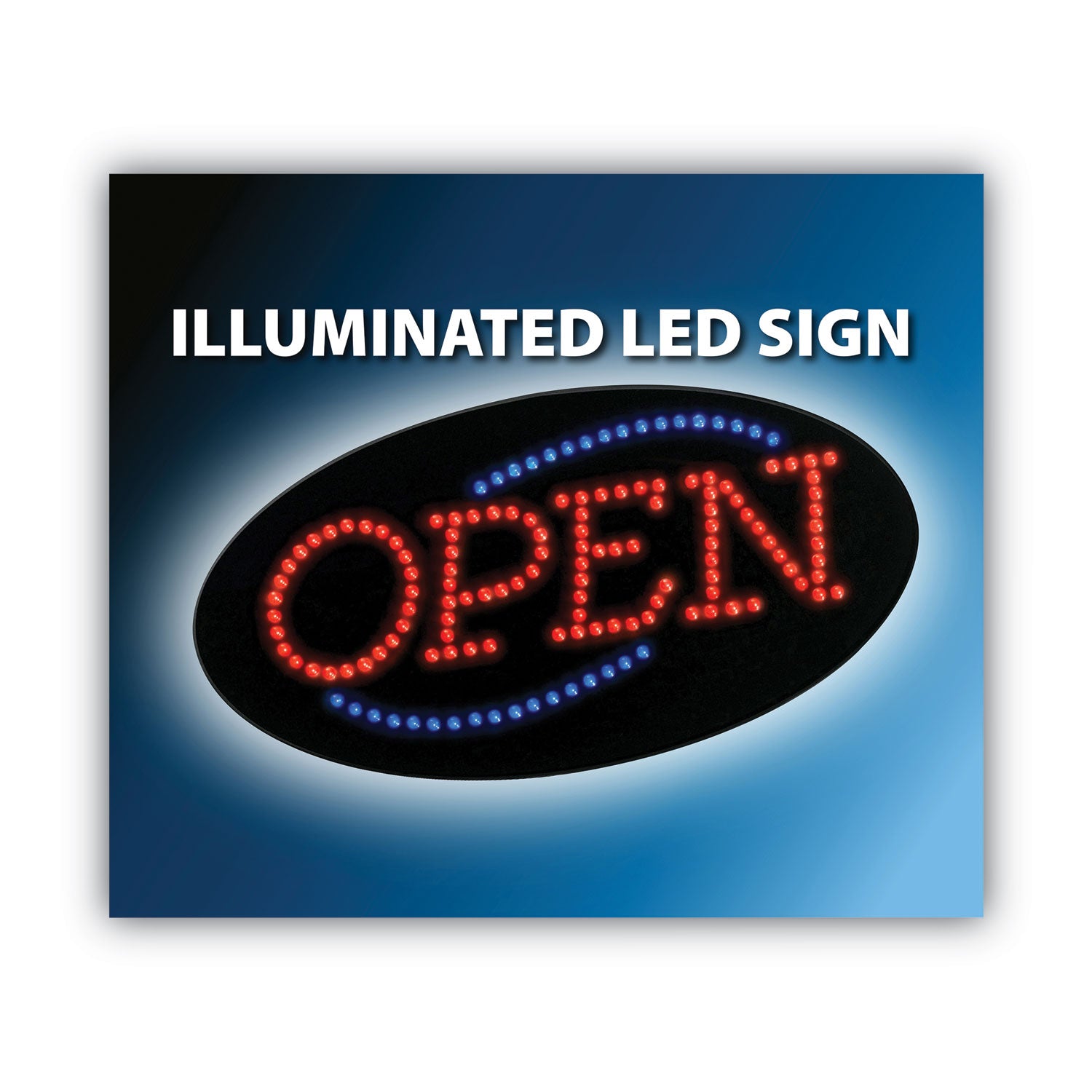 LED OPEN Sign, 10.5 x 20.13, Red and Blue Graphics