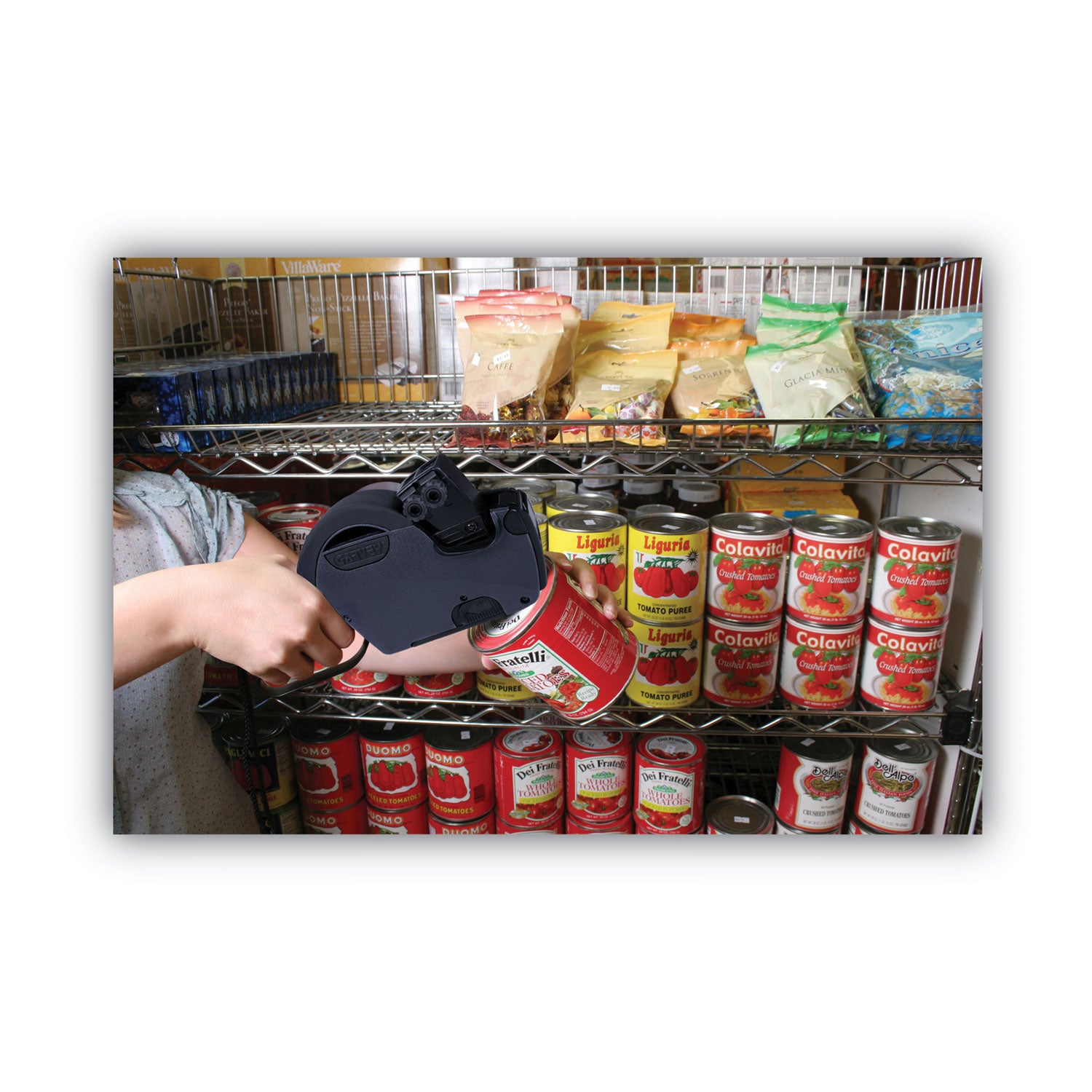 Label - 0.81" x 0.63" - Aqua - Rubberized Grip, Jam-free, Drop-in Loading, Fast-drying