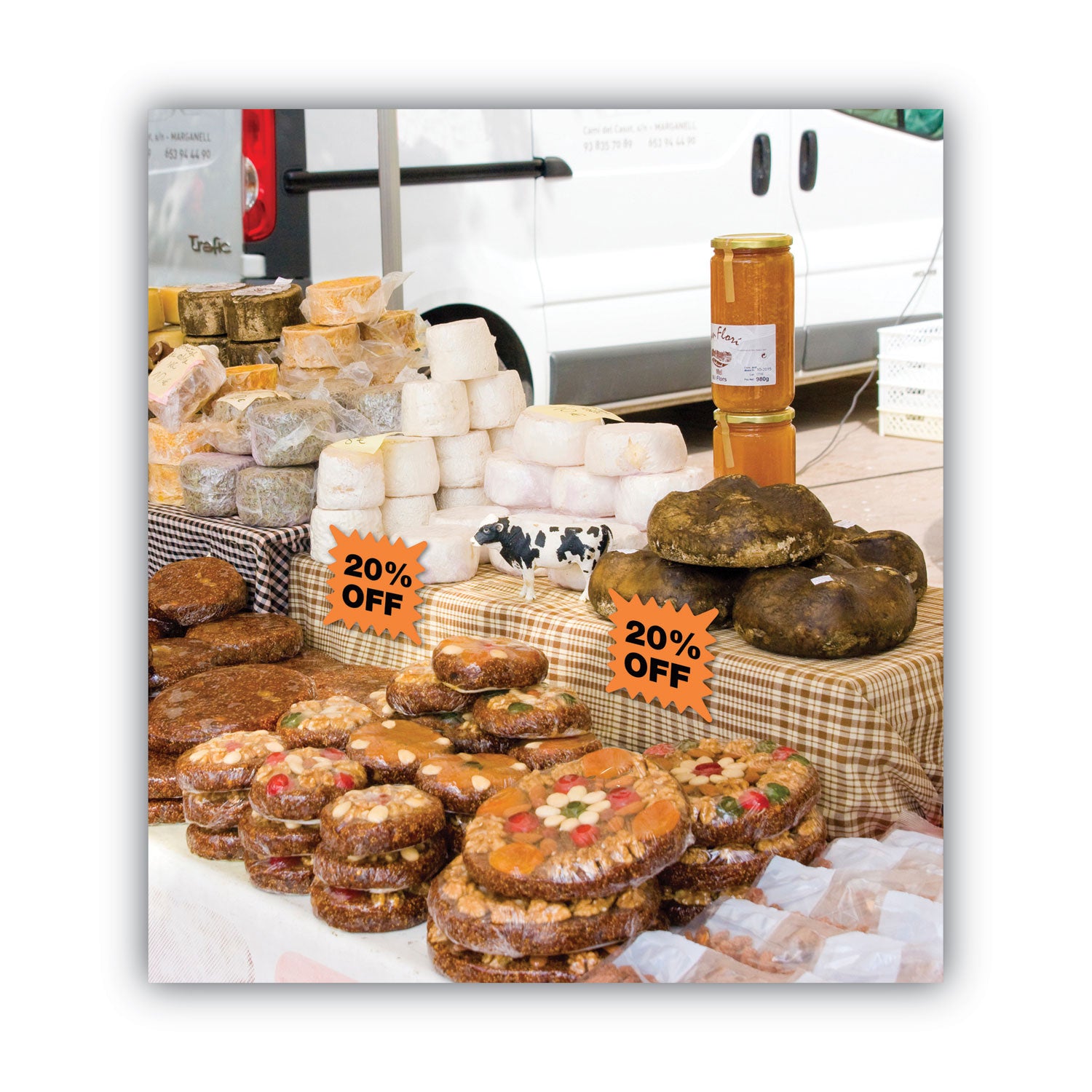 5.3" Width - Square Shape - Fluorescent, Sturdy, Durable, Die-cut - Card Stock - Fluorescent - 1 Each