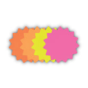 4" Width x 4" Height - Round Shape - Durable, Fluorescent, Die-cut - Information, Display - Card Stock - Fluorescent Pink, Fluorescent Light Orange, Fluorescent Orange, Fluorescent Green - 1 Each
