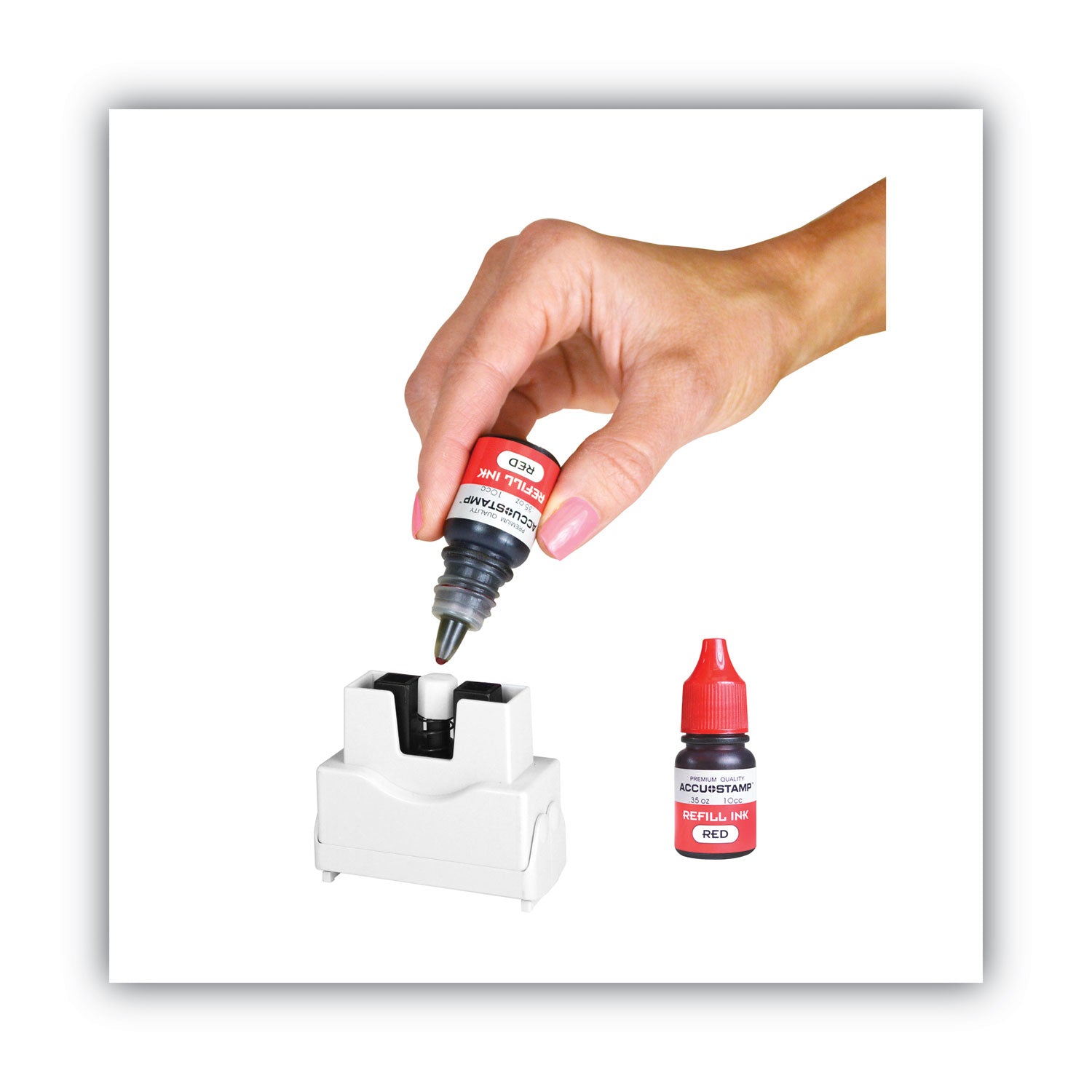 COSCO Accu Stamp Shutter Pre-Ink Refills - Red Ink - 0.33 fl oz - Red - 1 Each