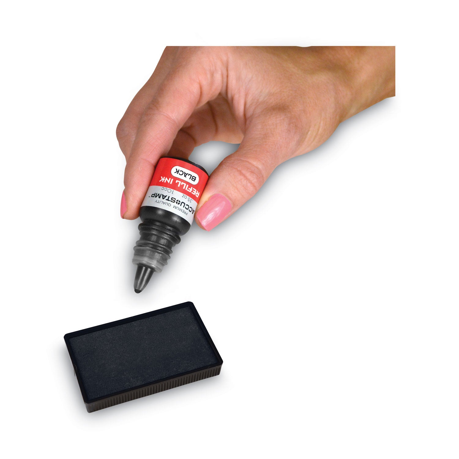 COSCO Accu Stamp Shutter Pre-Ink Refills - Black Ink - 0.33 fl oz - Black - 1 Each