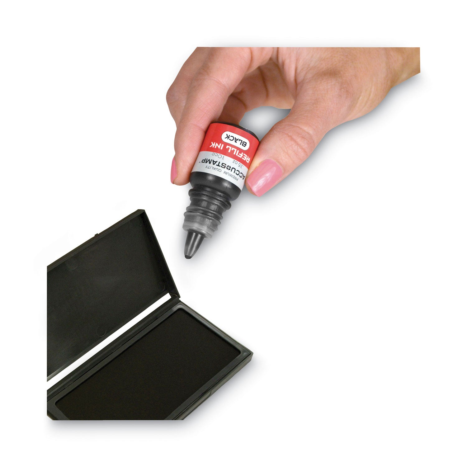COSCO Accu Stamp Shutter Pre-Ink Refills - Black Ink - 0.33 fl oz - Black - 1 Each
