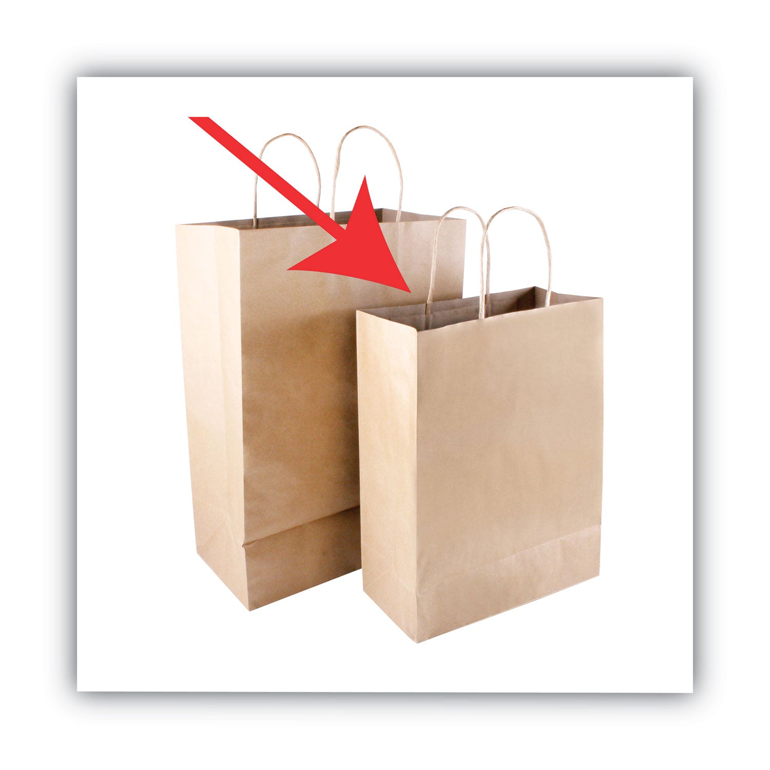 COSCO Premium Large Brown Paper Shopping Bags - 13" Length x 10" Width - Kraft - Paper - Shopping - 50 / Box