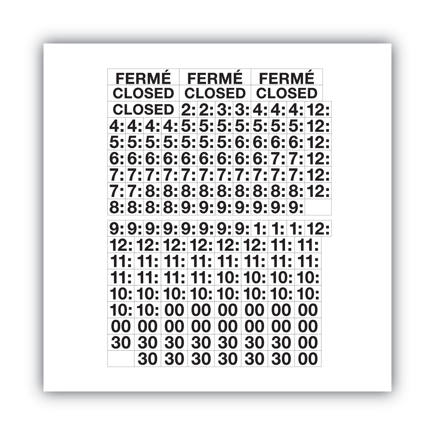 Business Hours Sign Kit, 15 X 19, Red